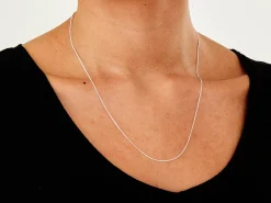Sterling Silver 1.0mm Diamond Cut Curb Chain With Extender 18-20