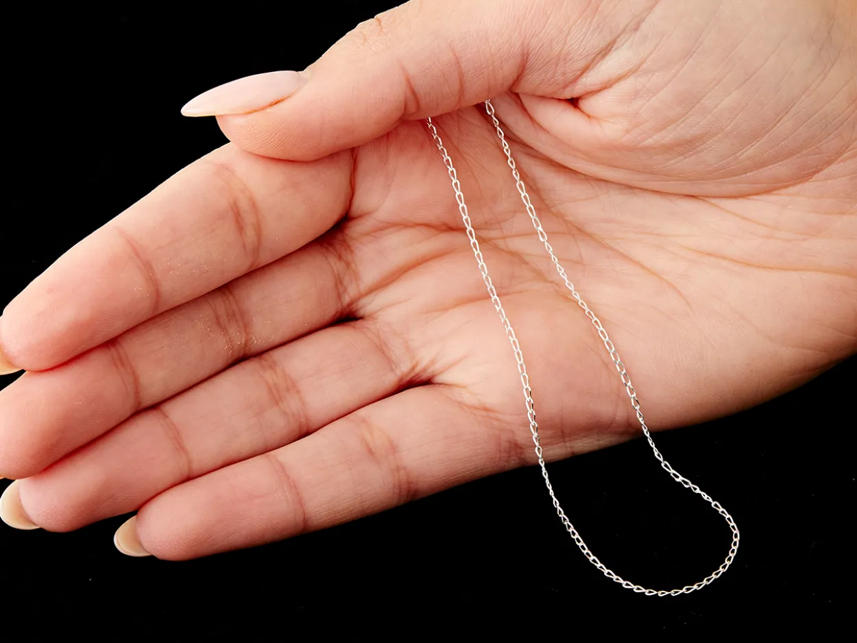 Sterling Silver 1.0mm Diamond Cut Curb Chain 26"/66cm Unhallmarked 100% Recycled Silver