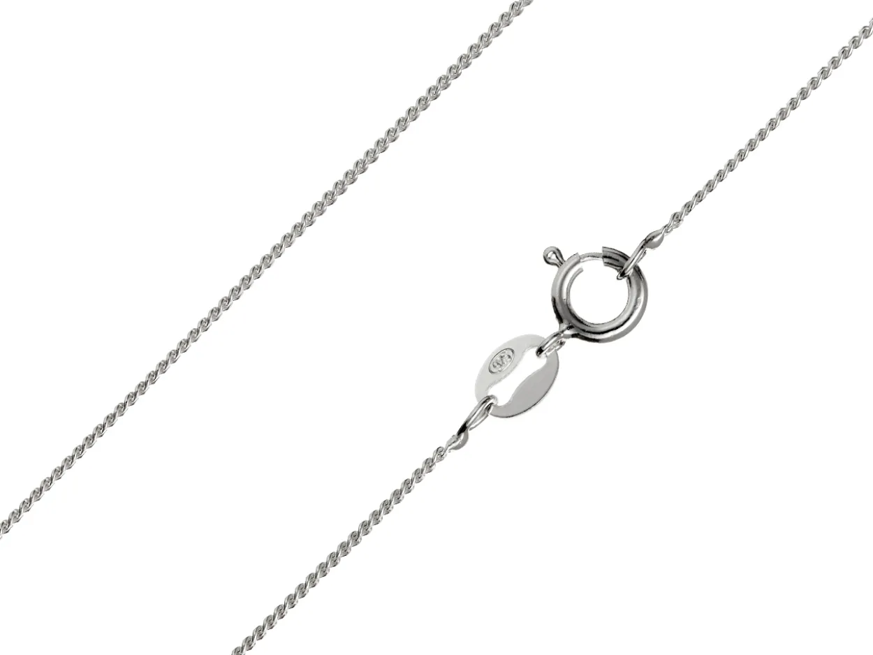 Sterling Silver 1.1mm Diamond Cut Curb Chain 30"/76cm Unhallmarked 100% Recycled Silver