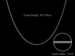 Sterling Silver 1.1mm Diamond Cut Curb Chain 30