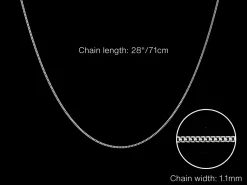 Sterling Silver 1.1mm Diamond Cut Curb Chain 28