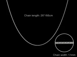 Sterling Silver 1.1mm Diamond Cut Curb Chain 26