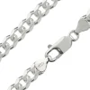 Sterling Silver 6.5mm Diamond Cut Metric Curb Bracelet 8.5"/21cm Hallmarked
