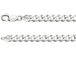 Sterling Silver 6.5mm Diamond Cut Metric Curb Chain 20"/50cm Hallmarked