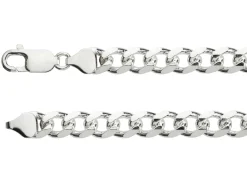 Sterling Silver 7.6mm Diamond Cut Metric Curb Chain 20"/50cm Hallmarked