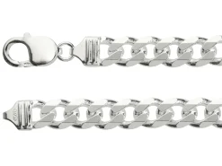 Sterling Silver 9.2mm Diamond Cut Metric Curb Bracelet 8.5"/21cm Hallmarked