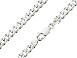 Sterling Silver 6.5mm Diamond Cut Metric Curb Chain 18"/45cm Hallmarked