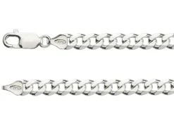 Sterling Silver 6.5mm Diamond Cut Metric Curb Chain 18"/45cm Hallmarked