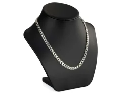 Sterling Silver 6.5mm Diamond Cut Metric Curb Chain 18