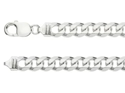 Sterling Silver 9.2mm Diamond Cut Metric Curb Chain 20"/50cm Hallmarked