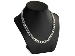 Sterling Silver 9.2mm Diamond Cut Metric Curb Chain 20