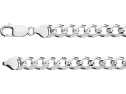 Sterling Silver 7.6mm Diamond Cut Metric Curb Chain 18"/45cm Hallmarked