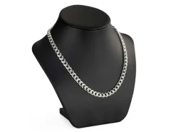 Sterling Silver 7.6mm Diamond Cut Metric Curb Chain 18
