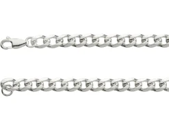 Sterling Silver 5.2mm Diamond Cut Metric Curb Chain 18"/45cm Hallmarked