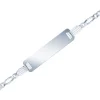 Sterling Silver 2.0mm Diamond Cut Figaro Identity Bracelet 16cm/6.3" Unhallmarked