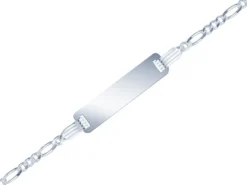 Sterling Silver 2.0mm Diamond Cut Figaro Identity Bracelet 16cm/6.3" Unhallmarked