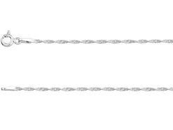 Sterling Silver 1.5mm Diamond Cut Singapore Rope Chain 18"/45cm Unhallmarked 100% Recycled Silver