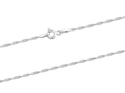 Sterling Silver 1.5mm Diamond Cut Singapore Rope Chain 18"/45cm Unhallmarked 100% Recycled Silver