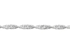 Sterling Silver 1.5mm Diamond Cut Singapore Rope Chain 18