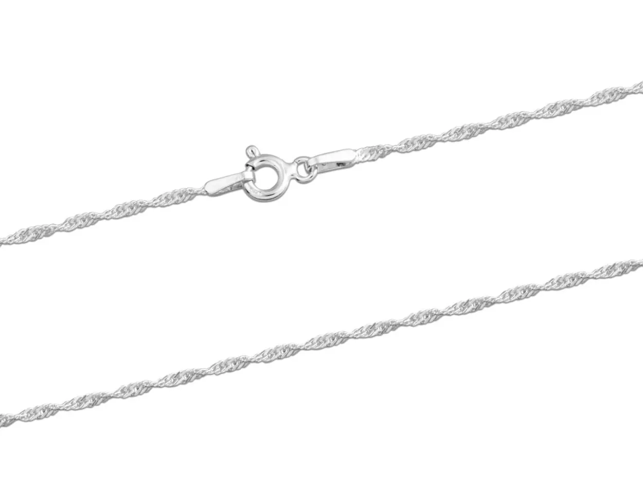 Sterling Silver 1.5mm Diamond Cut Singapore Rope Chain 20"/50cm Unhallmarked 100% Recycled Silver