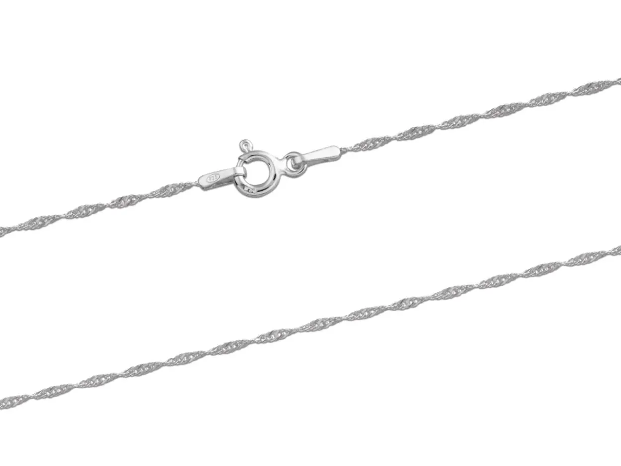 Sterling Silver 1.2mm Diamond Cut Singapore Rope Chain 22"/55cm Unhallmarked 100% Recycled Silver
