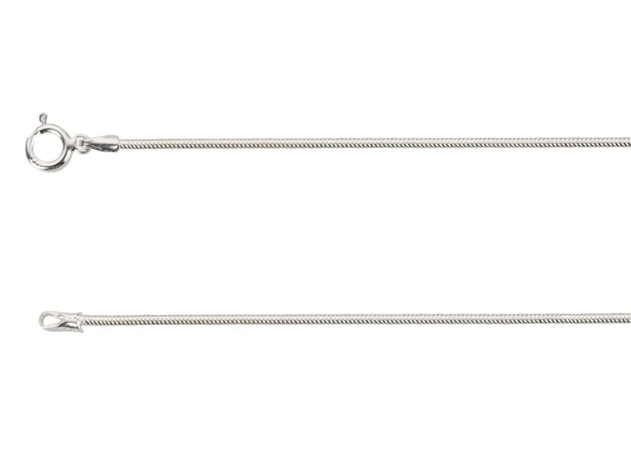 Sterling Silver 1.2mm Diamond Cut Round Snake Chain 18"/45cm Unhallmarked 100% Recycled Silver
