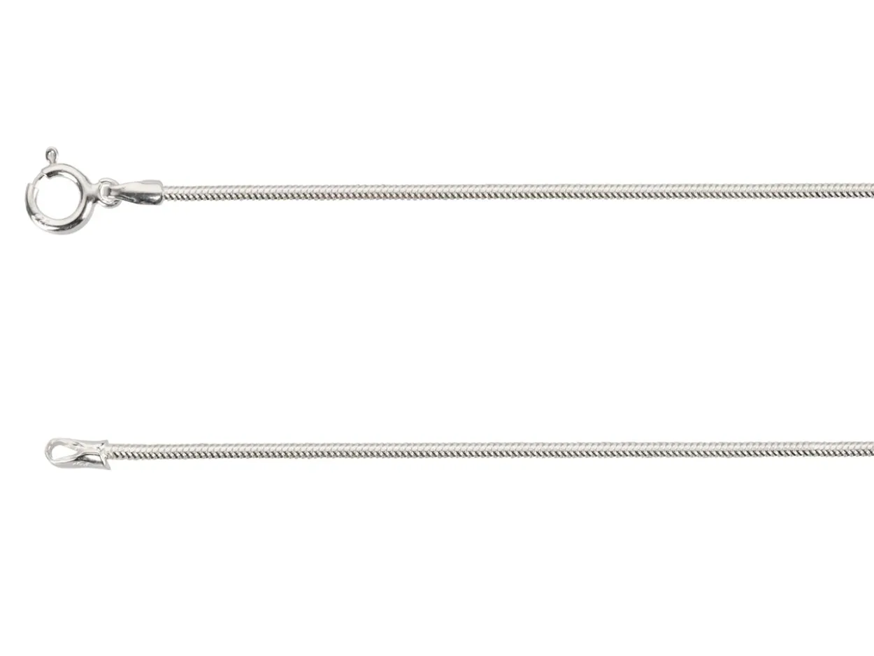 Sterling Silver 1.2mm Diamond Cut Round Snake Chain 16"/40cm Unhallmarked 100% Recycled Silver