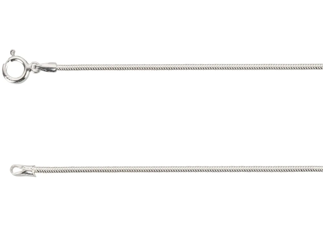 Sterling Silver 1.2mm Diamond Cut Round Snake Chain 20"/50cm Unhallmarked 100% Recycled Silver