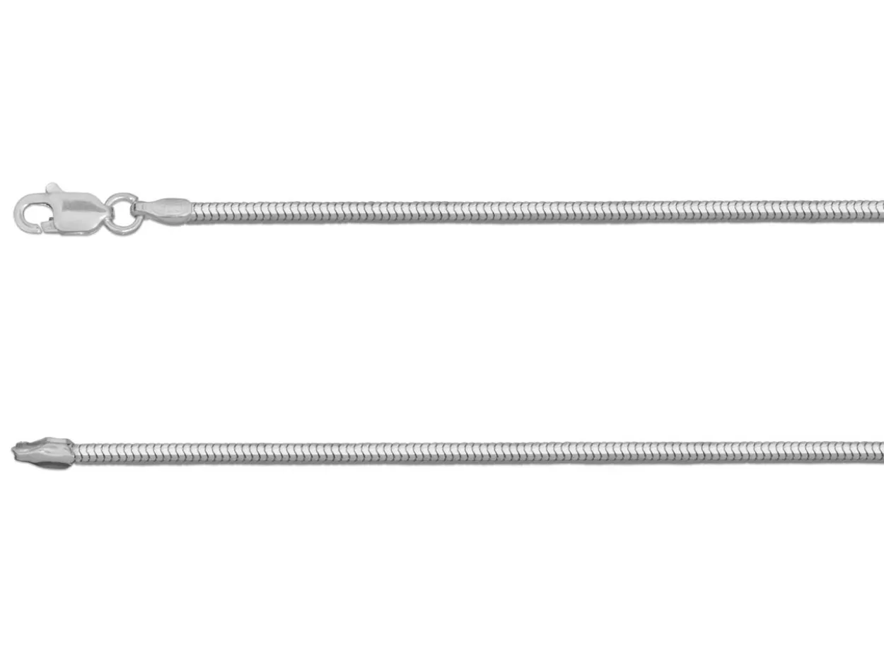 Sterling Silver 1.6mm Diamond Cut Round Snake Chain 20"/50cm Unhallmarked 100% Recycled Silver