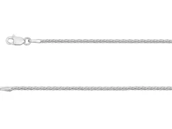 Sterling Silver 1.5mm Diamond Cut Round Spiga Chain 16"/40cm Unhallmarked 100% Recycled Silver