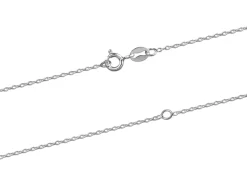 Sterling Silver 1.3mm Diamond Cut Oval Trace Chain With Extender 16-18"/40-45cm Unhallmarked