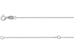 Sterling Silver 1.3mm Diamond Cut Oval Trace Chain With Extender 20-22"/50-55cm Unhallmarked