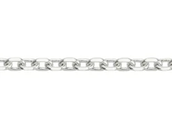 Sterling Silver 3.5mm Diamond Cut Oval Trace Bracelet 8.5