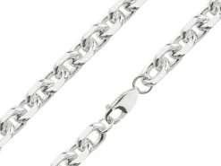 Sterling Silver 8.4mm Diamond Cut Oval Trace Chain 20"/50cm Hallmarked