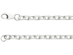 Sterling Silver 5.3mm Diamond Cut Oval Trace Chain 18"/45cm Hallmarked