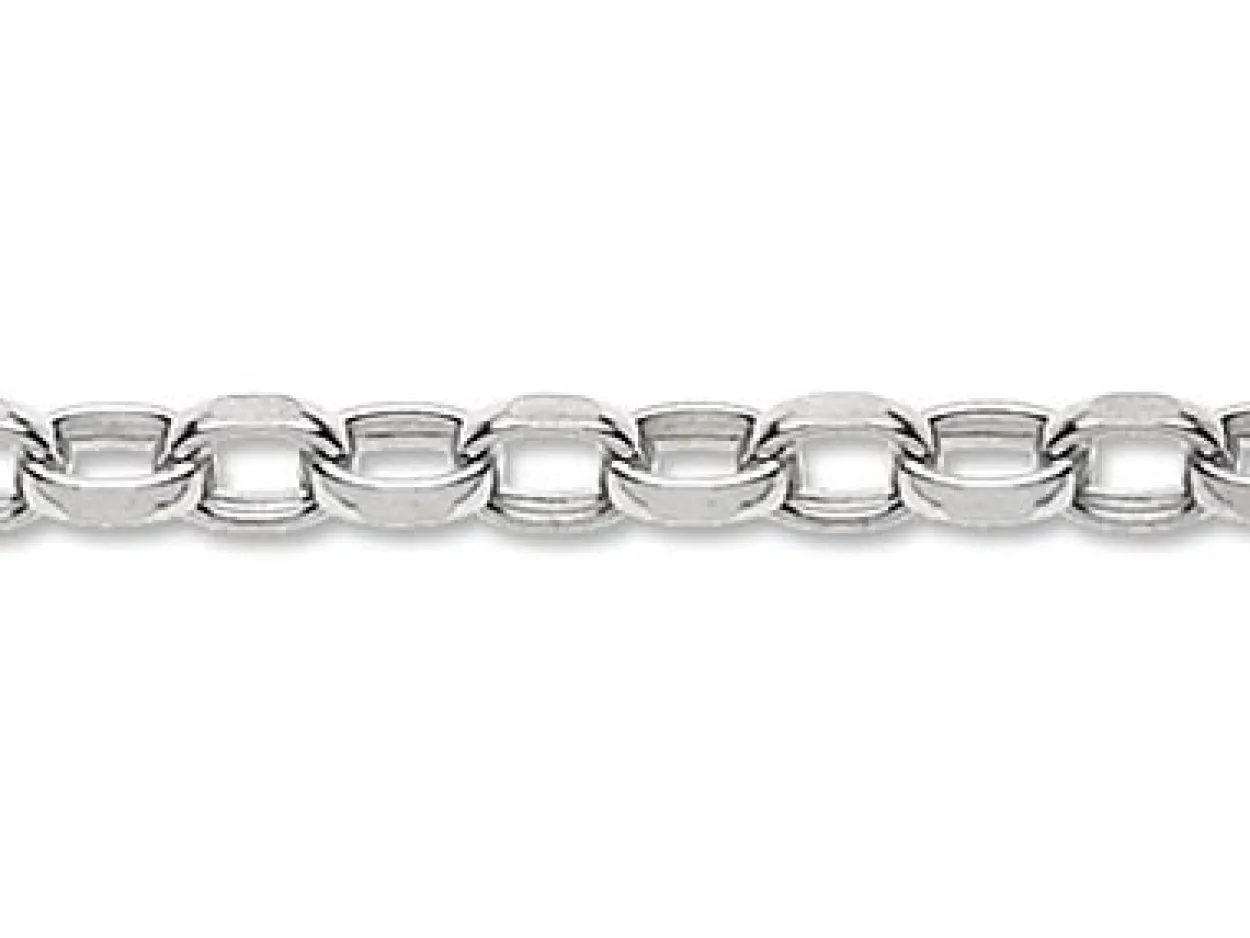 Sterling Silver 4.0mm Diamond Cut Oval Belcher Chain Loose Unhallmarked 100% Recycled Silver