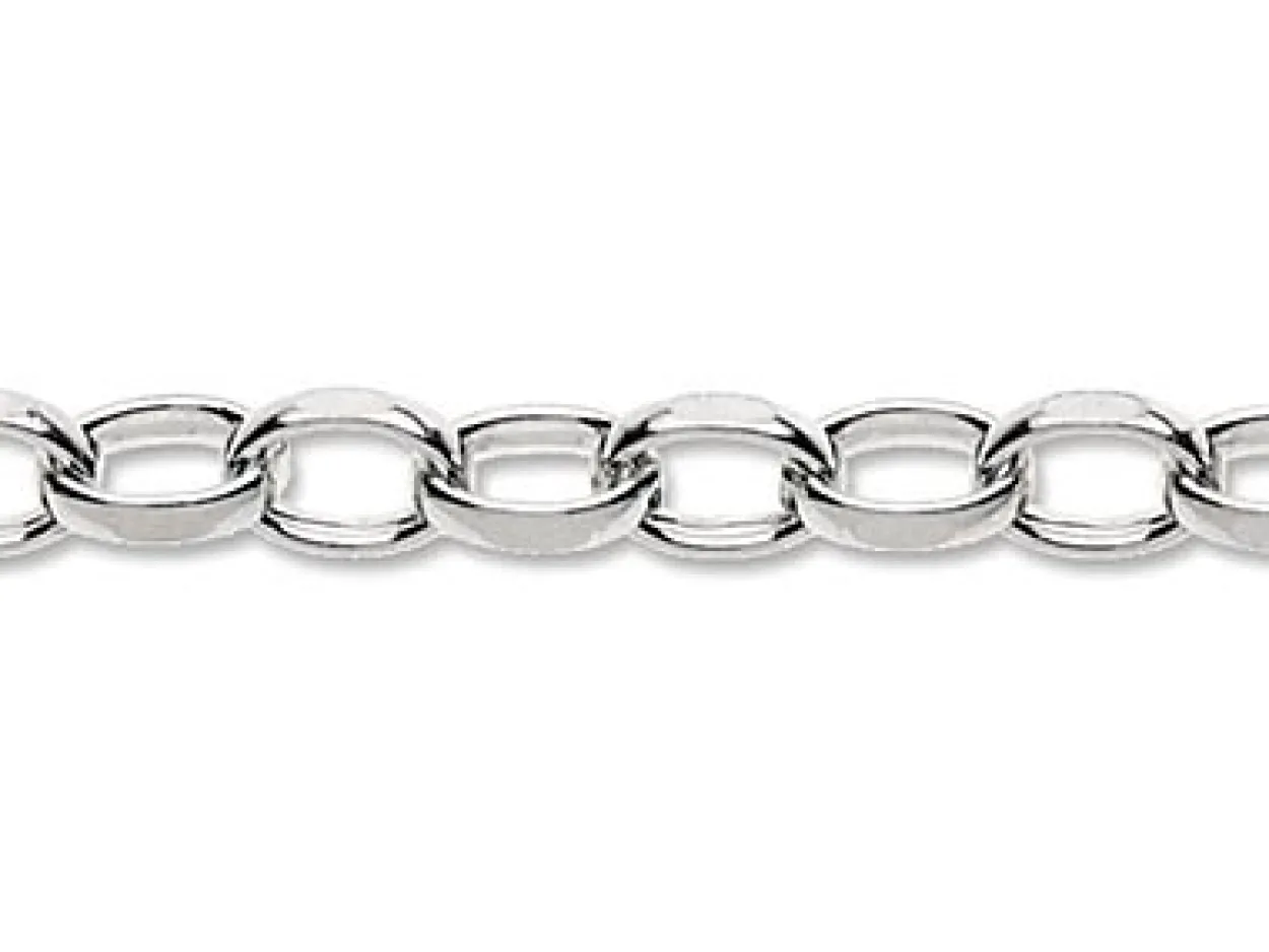 Sterling Silver 5.2mm Diamond Cut Oval Belcher Chain Loose Unhallmarked 100% Recycled Silver