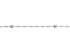 Sterling Silver 3.0mm Diamond Cut Prince Of Wales Rope Chain With Bead Station Loose Unhallmarked 100% Recycled Silver