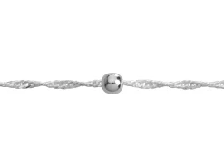 Sterling Silver 3.0mm Diamond Cut Prince Of Wales Rope Chain With Bead Station Loose Unhallmarked 100% Recycled Silver