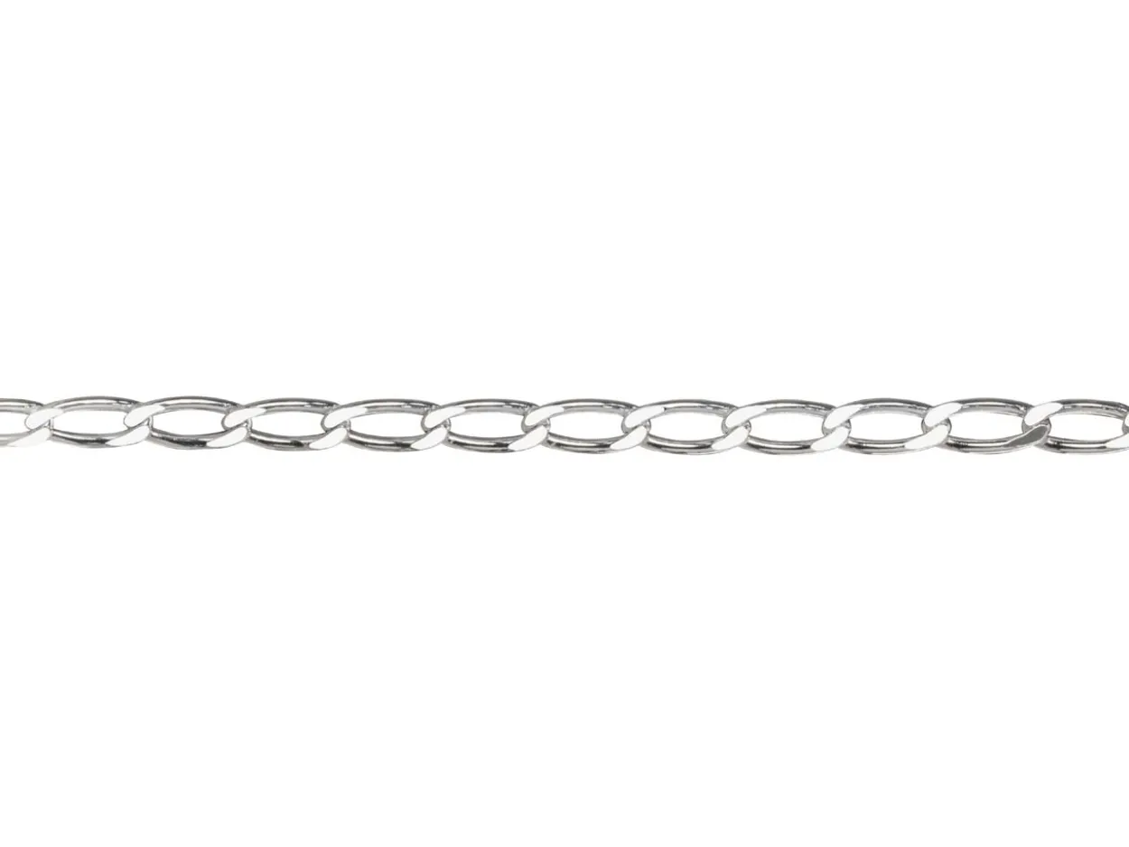 Sterling Silver 5.8mm Diamond Cut Open Curb Chain Loose Unhallmarked 100% Recycled Silver