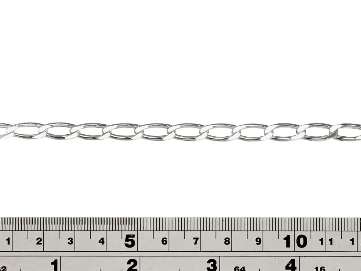 Sterling Silver 5.8mm Diamond Cut Open Curb Chain Loose Unhallmarked 100% Recycled Silver