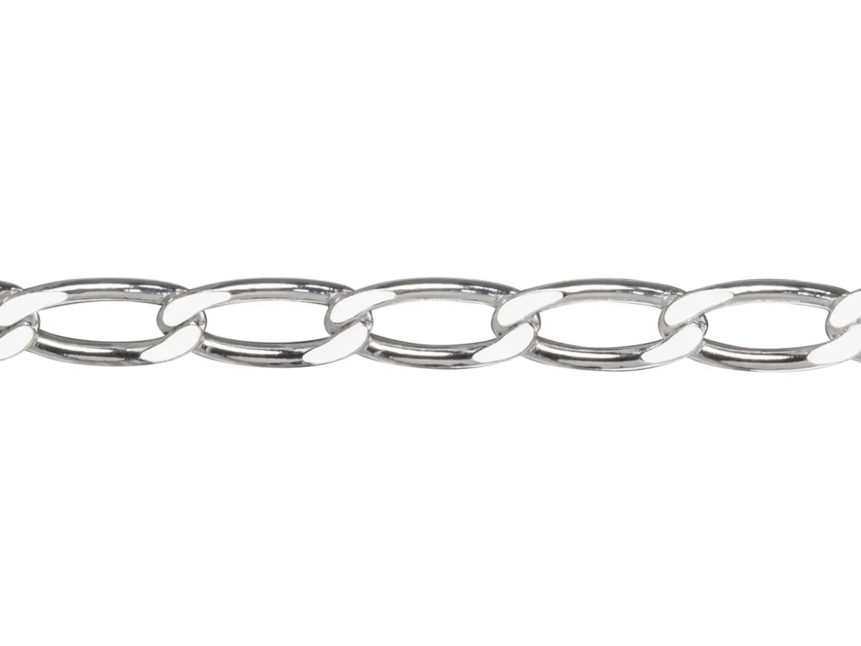 Sterling Silver 5.8mm Diamond Cut Open Curb Chain Loose Unhallmarked 100% Recycled Silver