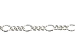 Sterling Silver 6.0mm Diamond Cut Figaro Chain Loose Unhallmarked 100% Recycled Silver