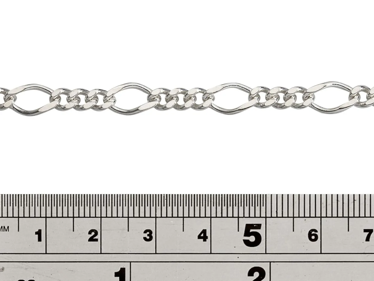 Sterling Silver 6.0mm Diamond Cut Figaro Chain Loose Unhallmarked 100% Recycled Silver