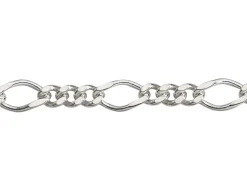 Sterling Silver 6.0mm Diamond Cut Figaro Chain Loose Unhallmarked 100% Recycled Silver