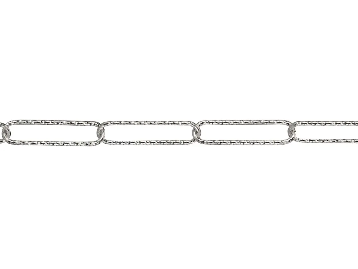 Sterling Silver 4.0mm Diamond Cut Paperclip Trace Chain Loose Unhallmarked 100% Recycled Silver