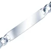 Sterling Silver 7.4mm Diamond Cut Curb Identity Bracelet 21.5cm/8.5" Hallmarked