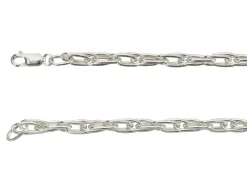 Sterling Silver 4.9mm Double Oval Trace Bracelet 7.5"/19cm Hallmarked