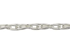Sterling Silver 4.9mm Double Oval Trace Bracelet 7.5