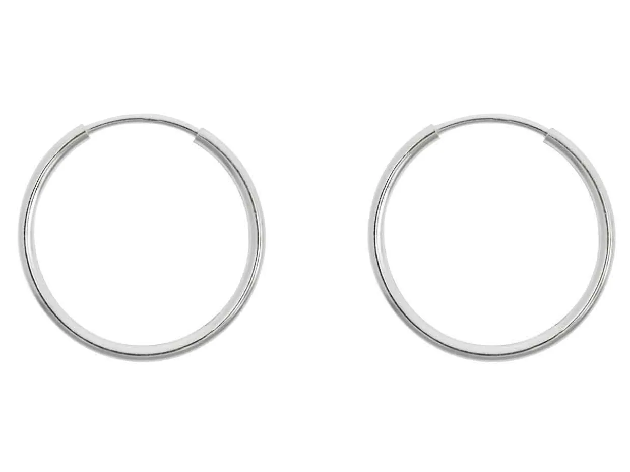 Sterling Silver 20.0mm Endless Hoops, Pack Of 2
